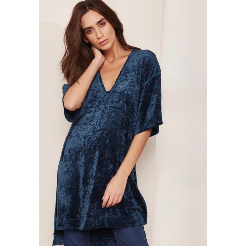 Free People Velvet Oversized T Shirt